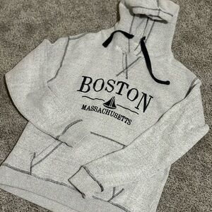 Boston Massachusetts Light Gray Hoodie
